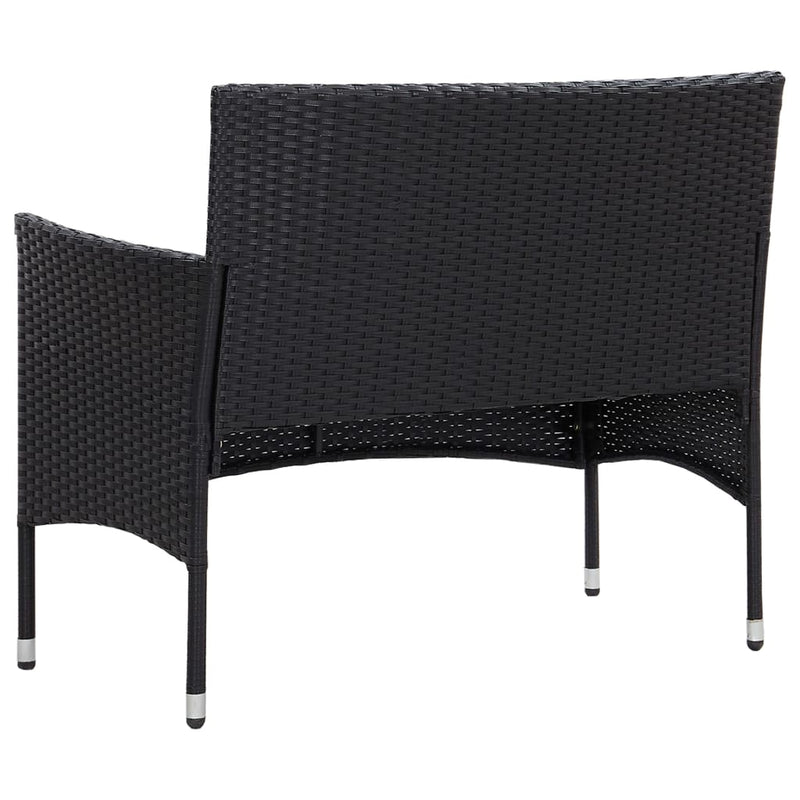 4 Piece Garden Lounge Set with Cushions Poly Rattan Black Payday Deals