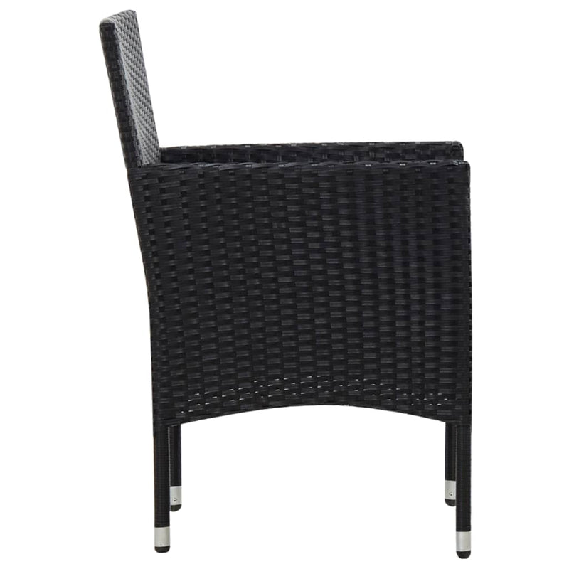 4 Piece Garden Lounge Set with Cushions Poly Rattan Black Payday Deals