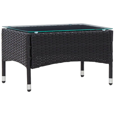 4 Piece Garden Lounge Set with Cushions Poly Rattan Black Payday Deals