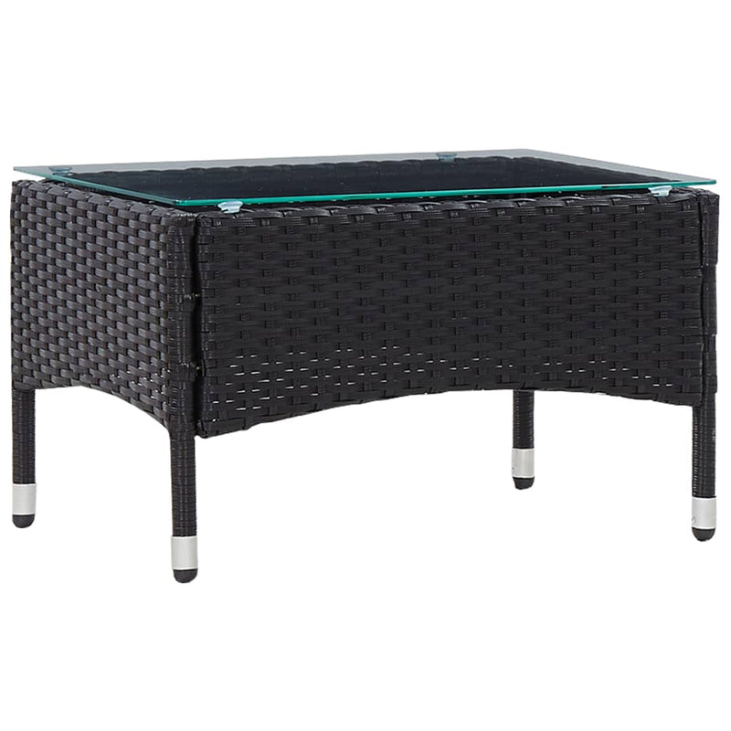 4 Piece Garden Lounge Set with Cushions Poly Rattan Black Payday Deals