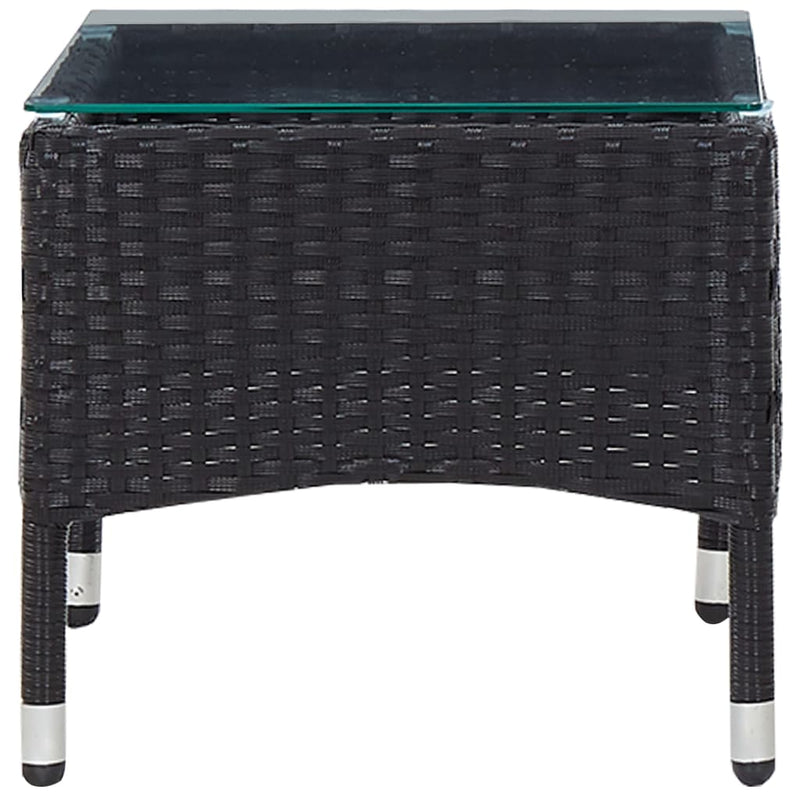 4 Piece Garden Lounge Set with Cushions Poly Rattan Black Payday Deals