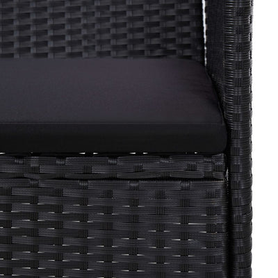 4 Piece Garden Lounge Set with Cushions Poly Rattan Black Payday Deals