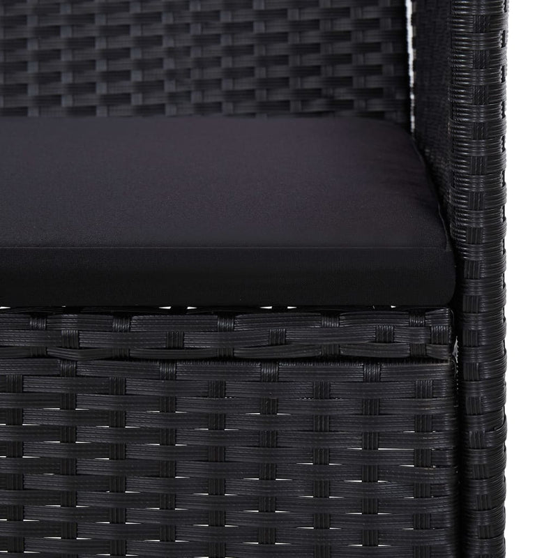 4 Piece Garden Lounge Set with Cushions Poly Rattan Black Payday Deals