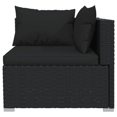 4 Piece Garden Lounge Set with Cushions Poly Rattan Black Payday Deals