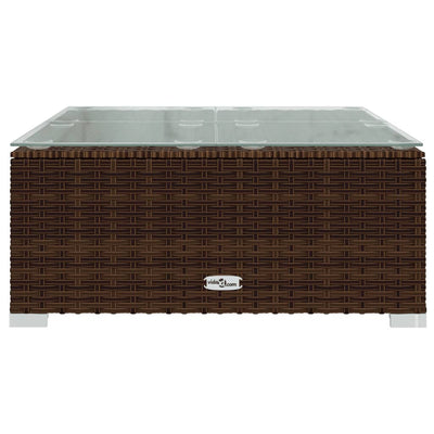 4 Piece Garden Lounge Set with Cushions Poly Rattan Brown Payday Deals