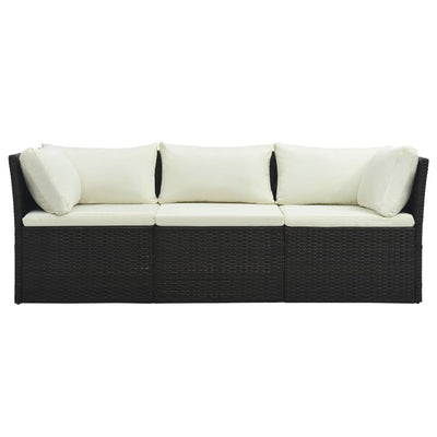 4 Piece Garden Lounge Set with Cushions Poly Rattan Brown Payday Deals