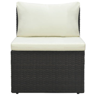 4 Piece Garden Lounge Set with Cushions Poly Rattan Brown Payday Deals