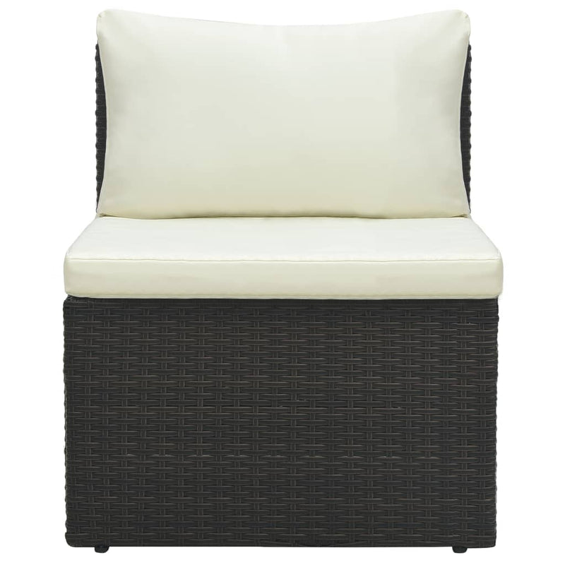 4 Piece Garden Lounge Set with Cushions Poly Rattan Brown Payday Deals