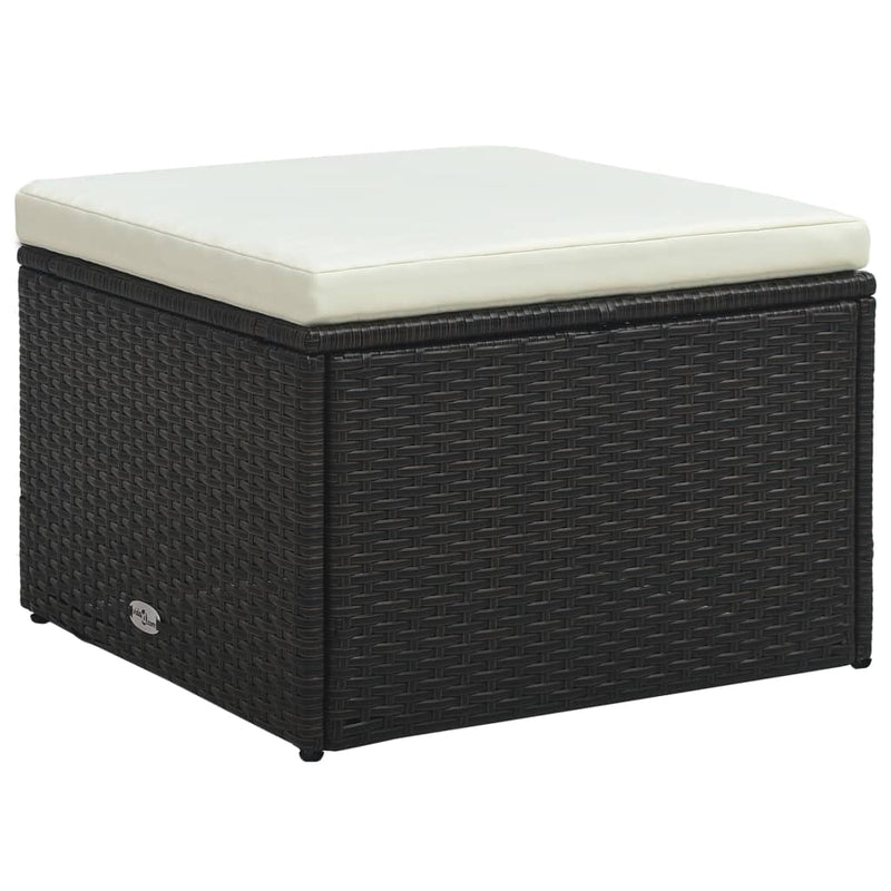 4 Piece Garden Lounge Set with Cushions Poly Rattan Brown Payday Deals