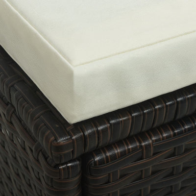 4 Piece Garden Lounge Set with Cushions Poly Rattan Brown Payday Deals