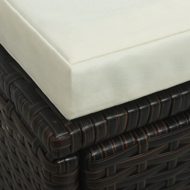 4 Piece Garden Lounge Set with Cushions Poly Rattan Brown Payday Deals