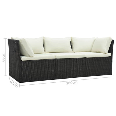 4 Piece Garden Lounge Set with Cushions Poly Rattan Brown Payday Deals