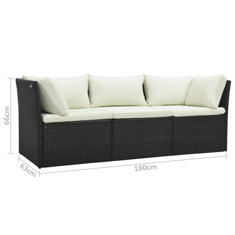 4 Piece Garden Lounge Set with Cushions Poly Rattan Brown Payday Deals