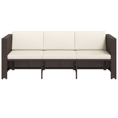 4 Piece Garden Lounge Set with Cushions Poly Rattan Brown Payday Deals