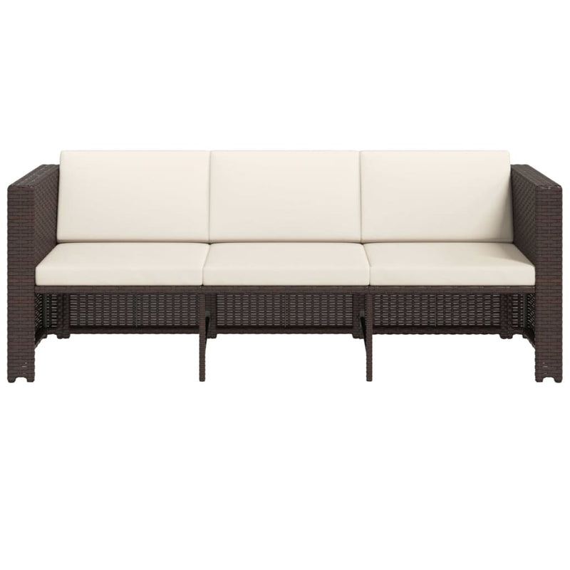 4 Piece Garden Lounge Set with Cushions Poly Rattan Brown Payday Deals