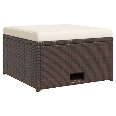4 Piece Garden Lounge Set with Cushions Poly Rattan Brown Payday Deals