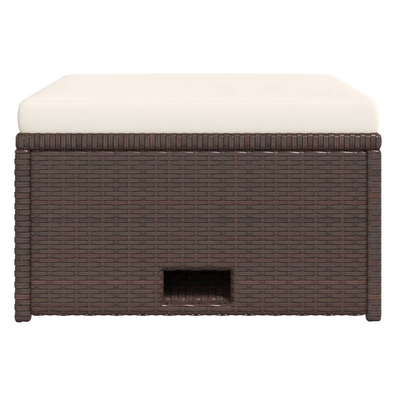 4 Piece Garden Lounge Set with Cushions Poly Rattan Brown Payday Deals