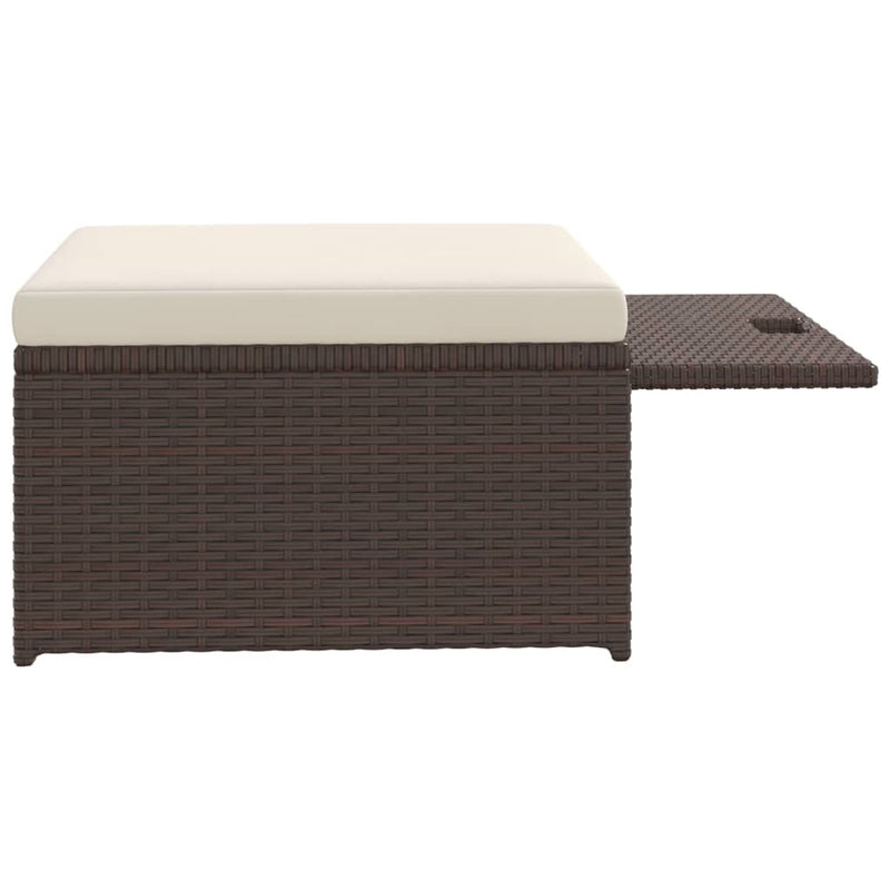 4 Piece Garden Lounge Set with Cushions Poly Rattan Brown Payday Deals