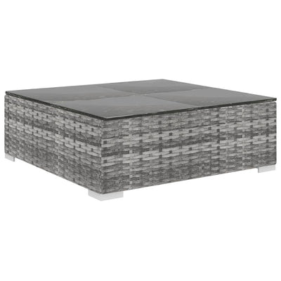4 Piece Garden Lounge Set with Cushions Poly Rattan Grey Payday Deals