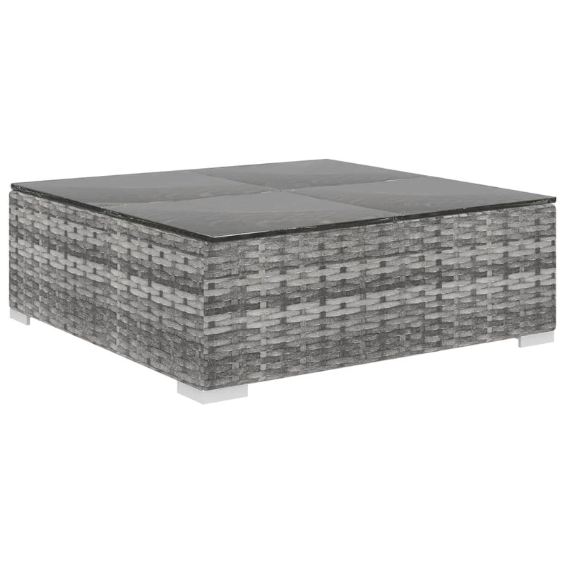4 Piece Garden Lounge Set with Cushions Poly Rattan Grey Payday Deals