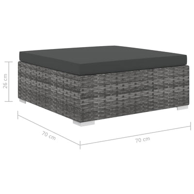4 Piece Garden Lounge Set with Cushions Poly Rattan Grey Payday Deals