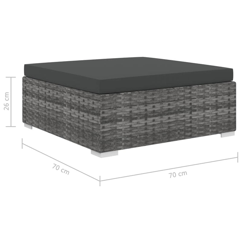 4 Piece Garden Lounge Set with Cushions Poly Rattan Grey Payday Deals