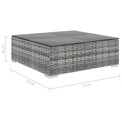 4 Piece Garden Lounge Set with Cushions Poly Rattan Grey Payday Deals