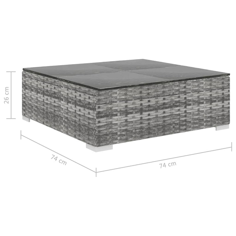 4 Piece Garden Lounge Set with Cushions Poly Rattan Grey Payday Deals