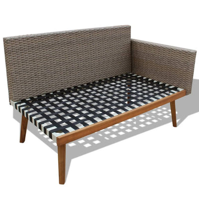 4 Piece Garden Lounge Set with Cushions Poly Rattan Grey Payday Deals