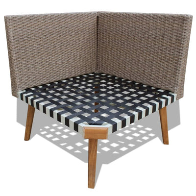 4 Piece Garden Lounge Set with Cushions Poly Rattan Grey Payday Deals