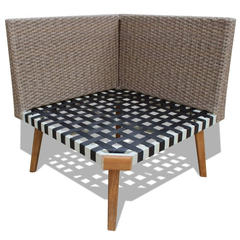 4 Piece Garden Lounge Set with Cushions Poly Rattan Grey Payday Deals
