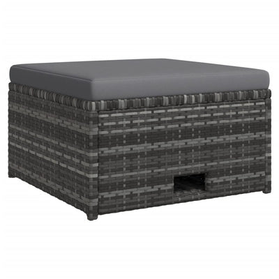 4 Piece Garden Lounge Set with Cushions Poly Rattan Grey Payday Deals