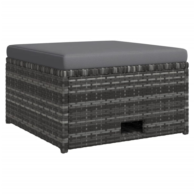 4 Piece Garden Lounge Set with Cushions Poly Rattan Grey Payday Deals
