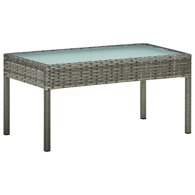 4 Piece Garden Lounge Set with Cushions Poly Rattan Grey Payday Deals