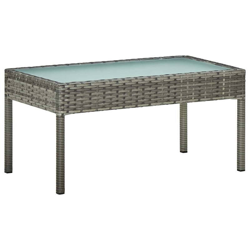 4 Piece Garden Lounge Set with Cushions Poly Rattan Grey Payday Deals