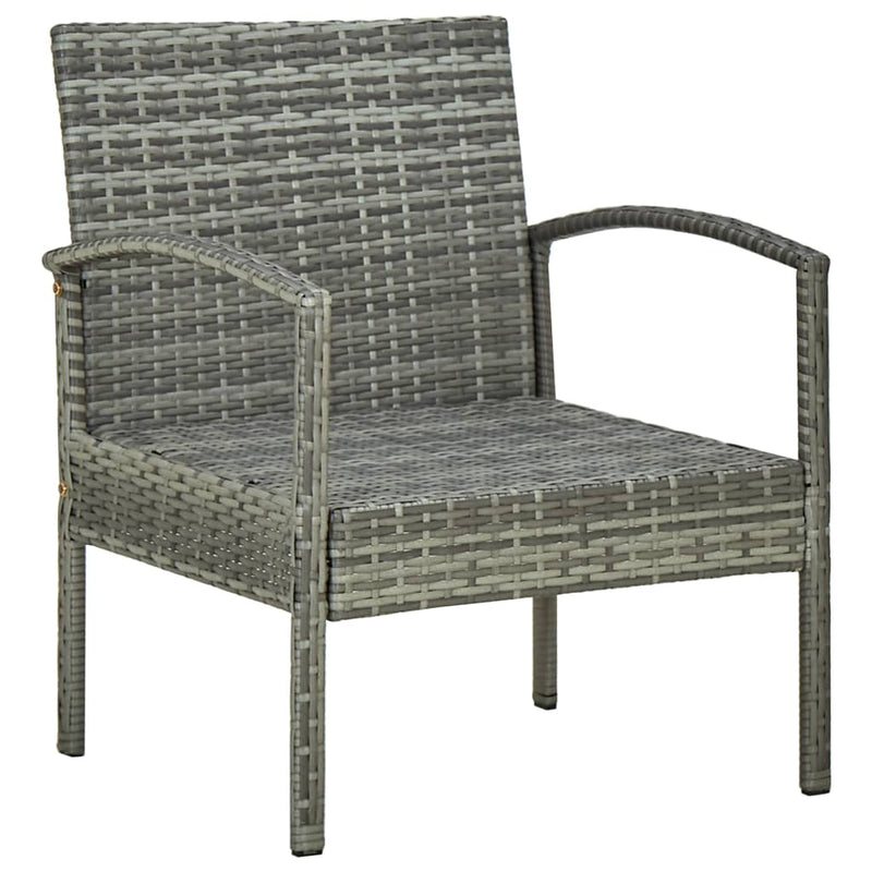 4 Piece Garden Lounge Set with Cushions Poly Rattan Grey Payday Deals