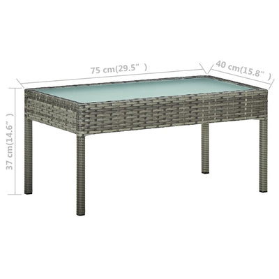 4 Piece Garden Lounge Set with Cushions Poly Rattan Grey Payday Deals