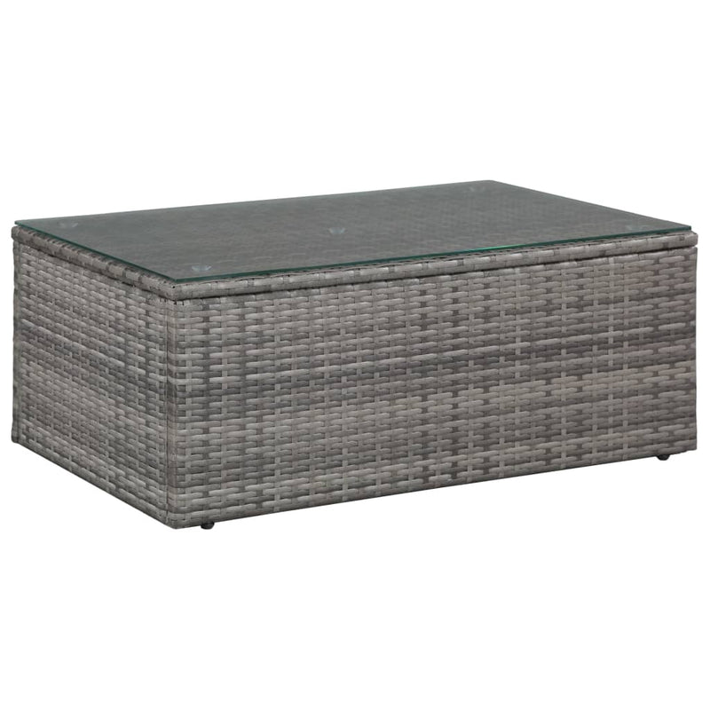 4 Piece Garden Lounge Set with Cushions Poly Rattan Grey Payday Deals