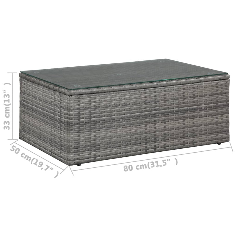 4 Piece Garden Lounge Set with Cushions Poly Rattan Grey Payday Deals