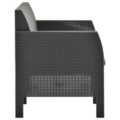4 Piece Garden Lounge Set with Cushions PP Rattan Anthracite Payday Deals