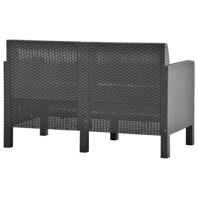 4 Piece Garden Lounge Set with Cushions PP Rattan Anthracite Payday Deals