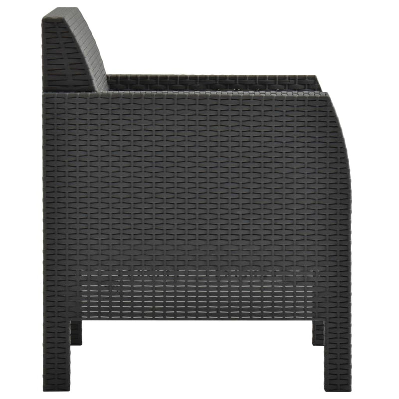 4 Piece Garden Lounge Set with Cushions PP Rattan Anthracite Payday Deals
