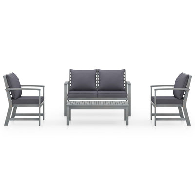 4 Piece Garden Lounge Set with Cushions Solid Acacia Wood Payday Deals