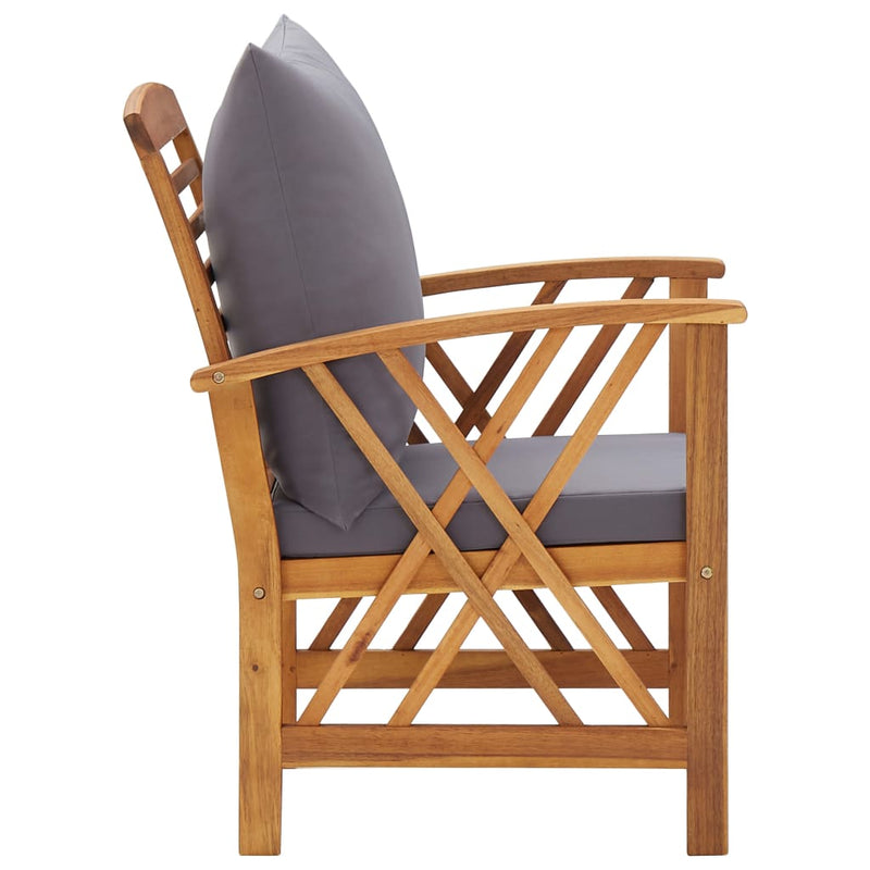4 Piece Garden Lounge Set with Cushions Solid Acacia Wood Payday Deals
