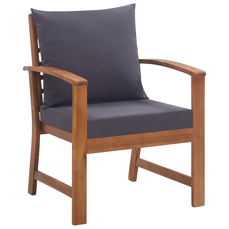 4 Piece Garden Lounge Set with Cushions Solid Acacia Wood Payday Deals
