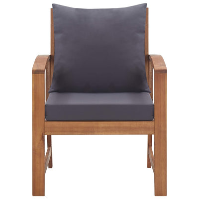 4 Piece Garden Lounge Set with Cushions Solid Acacia Wood Payday Deals