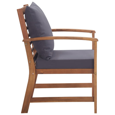 4 Piece Garden Lounge Set with Cushions Solid Acacia Wood Payday Deals