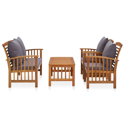 4 Piece Garden Lounge Set with Cushions Solid Acacia Wood (310258+310264) Payday Deals