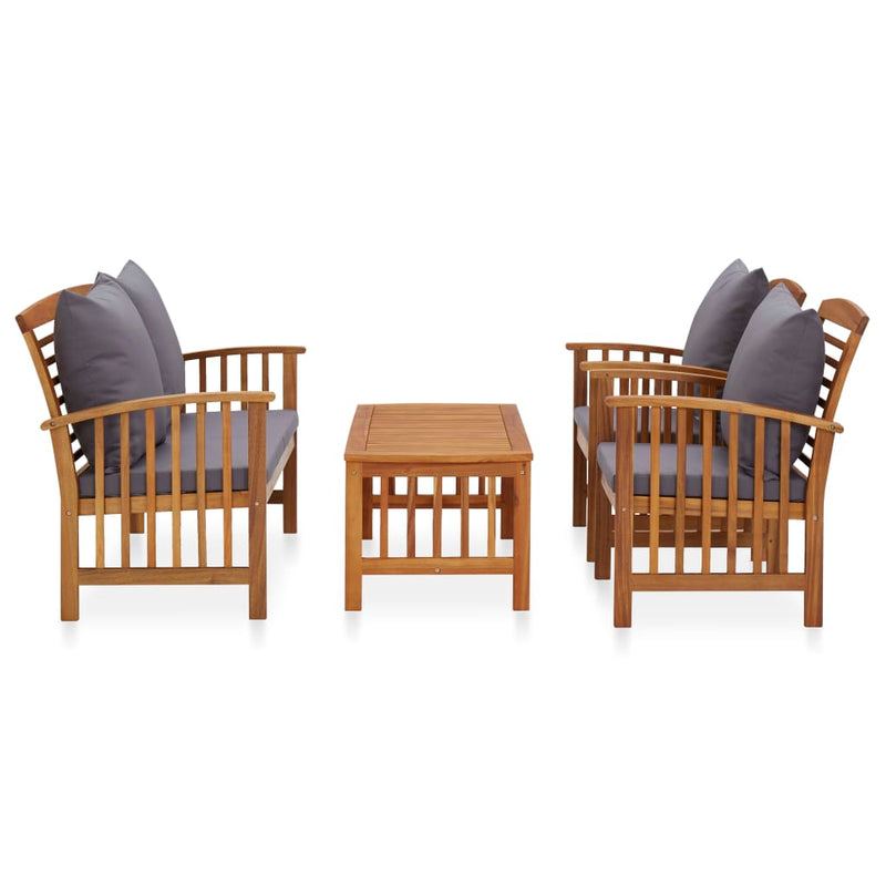 4 Piece Garden Lounge Set with Cushions Solid Acacia Wood (310258+310264) Payday Deals