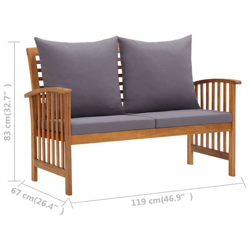 4 Piece Garden Lounge Set with Cushions Solid Acacia Wood (310258+310264) Payday Deals